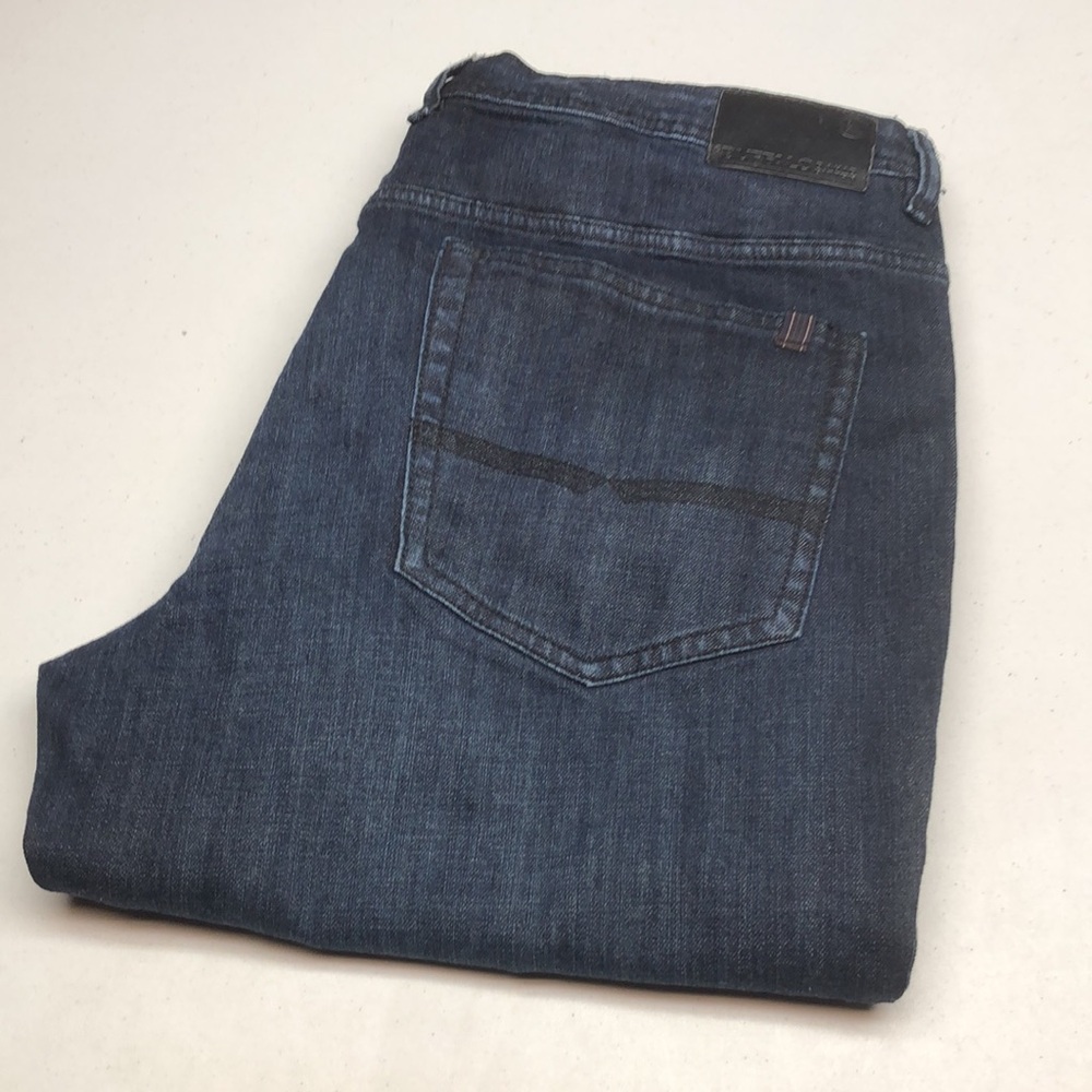 Men's Dark Blue Denim Jeans - Classic Straight Fit
